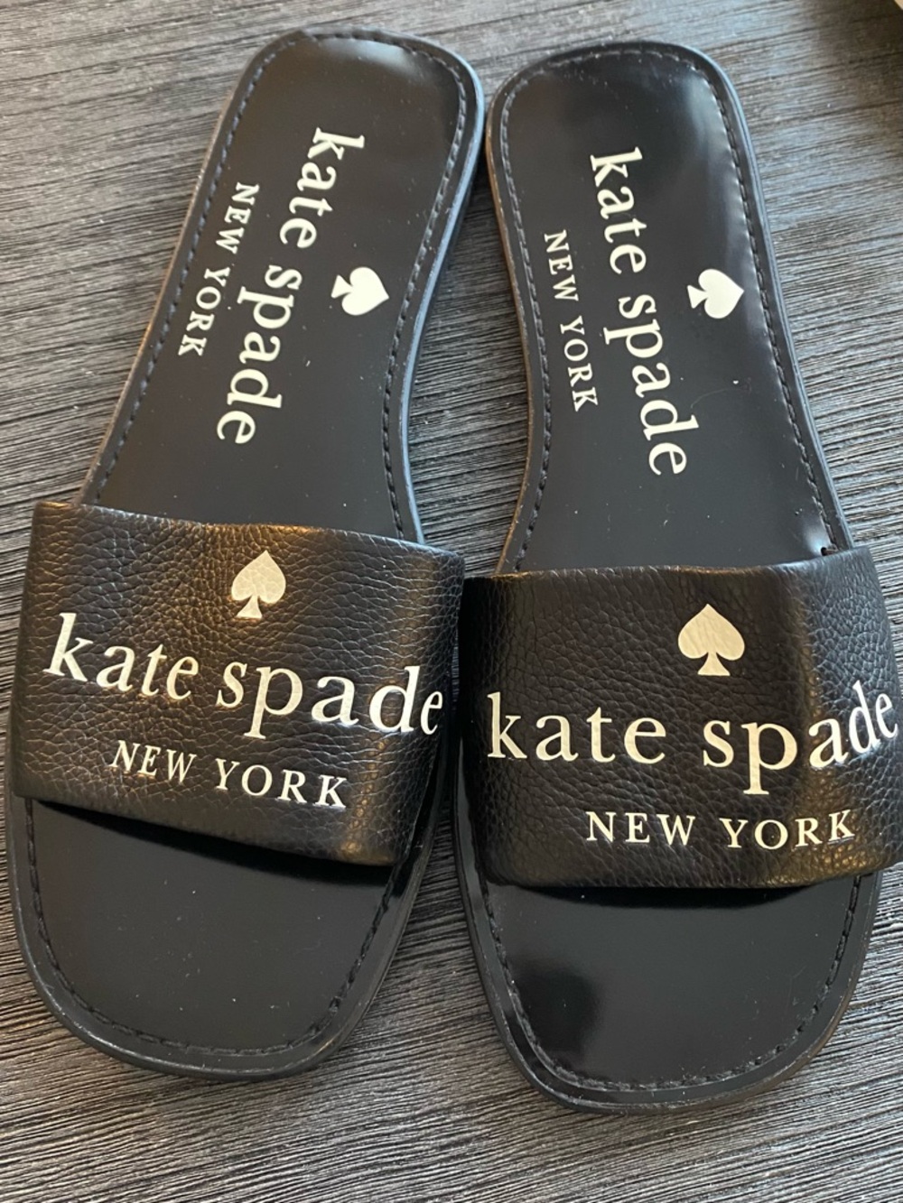 kate spade Black Logo Slide Sandals